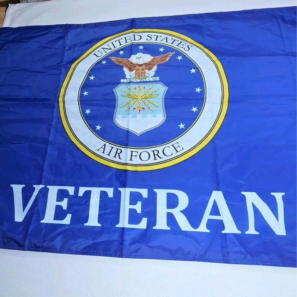 United States Air Force Veteran Blue Double Sided Flag w/ Grommets 36 x 60 in